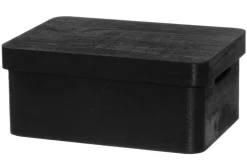 4Living puulaatikko kannella 30x21x13 cm musta