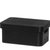 4Living puulaatikko kannella 25x17x11 cm musta