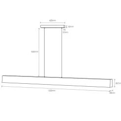 Mantra Hanok riippuvalaisin 120 cm musta