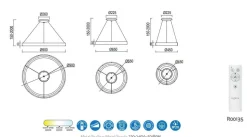 Mantra Niseko riippuvalaisin Ø 65 cm kaukosäätimellä valkoinen