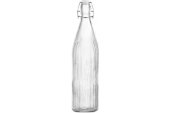 Marjukka lasipullo patenttikorkilla pystyraidat 1100 ml