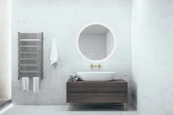 Mirrors and More peili Aura LED-valolla Ø60 cm peililasi IP4