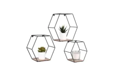 Mirrors and More seinähylly Chiara musta/puu 3-pack