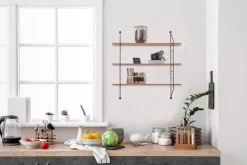 Mirrors and More seinähylly Clara 3-os musta/puu