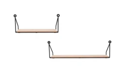 Mirrors and More seinähylly Dana musta/puu 2-pack