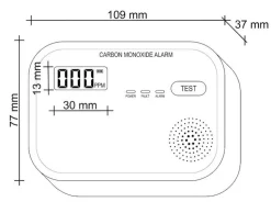 Opal häkävaroitin 3X1,5V LCD-näyttö