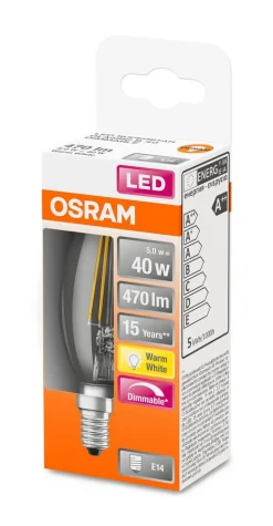 Osram LED kynttilälamppu 470lm 2700K E14 DIM