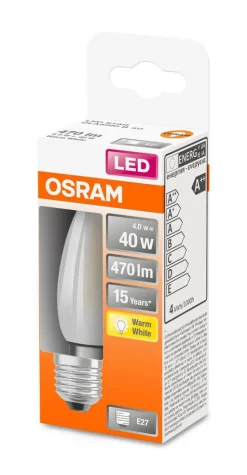 Osram LED kynttilälamppu 470lm 2700K E27