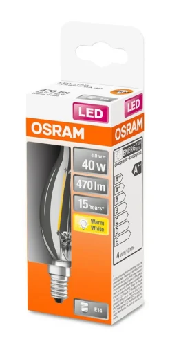 Osram LED Liekki kynttilälamppu 470lm 2700K E14