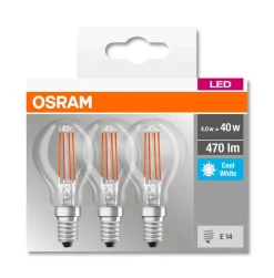 Osram Led-lamppu Base CL mainos P40 FIL 4,5 W/840 E14 3 kpl/pkt