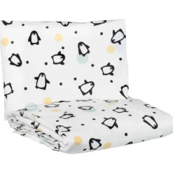 Pentik Pingviini pussilakanasetti musta 85x125 cm + 36x46 cm