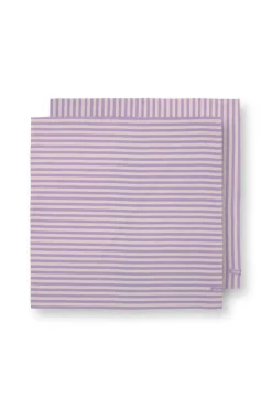 Pip Studio keittiöpyyhe Stripes 65x65 cm Lilac 2 kpl