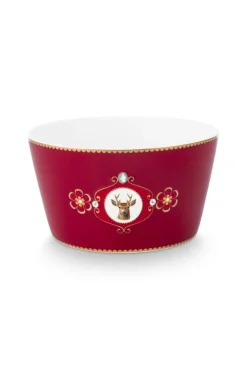 Pip Studio kulho Love Birds Medallion Deer 15 cm Dark Red