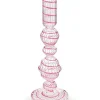 Pip Studio kynttilänjalka lasia Swirl M 22 cm Pink
