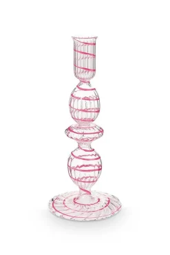 Pip Studio kynttilänjalka lasia Swirl S 20 cm Pink