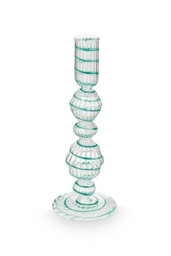 Pip Studio kynttilänjalka Swirl Light Blue M 22 cm