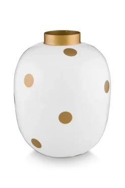 Pip Studio maljakko Metal Dots 32 cm White-Gold