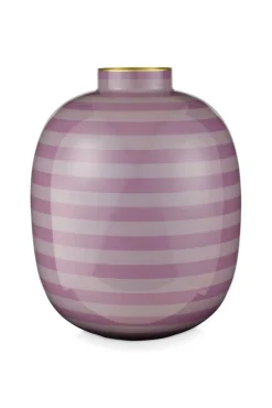Pip Studio maljakko Metal Stripes 32 cm Lilac