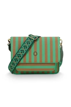 Pip Studio olkalaukku Fenna Medium Stripe Green 25x7x20 cm