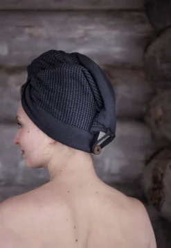 Rento hiuspyyhe Kenno 30x72 cm musta/harmaa