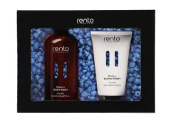 Rento lahjapakkaus suihkusaippua & saunahunaja Mustikka