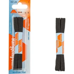 Ringpoint kengännauhat, litteä 60 cm Musta