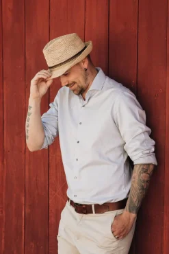 Salon lakkitehdas olkihattu Raffia Trilby Crochet