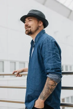 Salon lakkitehdas olkihattu Straw Hat Trilby 2401