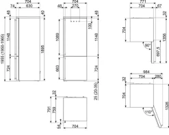 Smeg Coloniale jääkaappipakastin 70 cm FA8005RPO5 antrasiitti oik