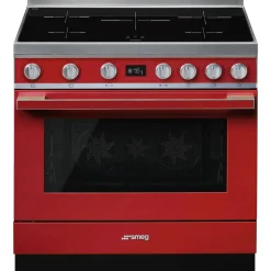 Smeg induktioliesi monitoimiuunilla CPF9IPR Portofino punainen