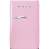 Smeg retrojääkaappi FAB5RPK5 73 cm, vaaleanpunainen, oikea