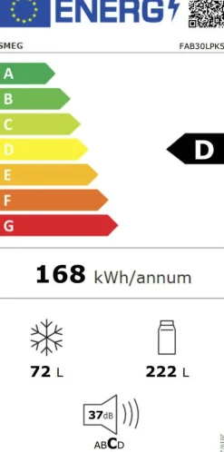 Smeg retrojääkaappipakastin FAB30LPK5 vasen
