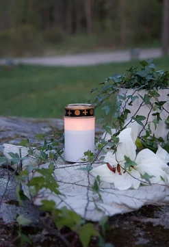 Star Trading LED-hautakynttilä Serene 12 cm valkoinen