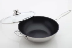 SwissDiamond Wok + kansi Prestige 32 cm