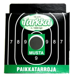 Tarkka Paikkatarra 16 mm musta