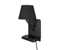 Trio Lighting Comfort seinävalaisin E14 mattamusta latausase