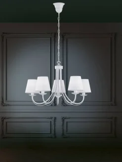 Trio Lighting kattokruunu Cortez 5-os E14 mattavalkoinen