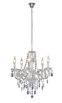 Trio Lighting kattokruunu Luster 5-os E14 kirkas