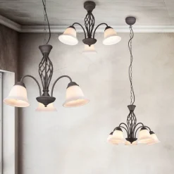 Trio Lighting kattokruunu Rustica 5-os E27 rustiikki