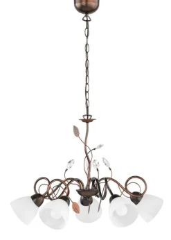 Trio Lighting kattokruunu Traditio 5-os E14 rustiikki