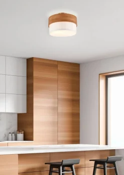 Trio Lighting kattovalaisin Seasons 30 cm E14 valkoinen/puu