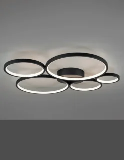 Trio Lighting kattovalaisin Rondo LED 5-os mattamusta