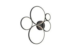 Trio Lighting kattovalaisin Rondo LED 5-os mattamusta