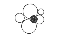 Trio Lighting kattovalaisin Rondo LED 5-os mattamusta