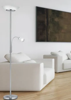 Trio Lighting lattiavalaisin Gerry E27+E14 harjattu teräs