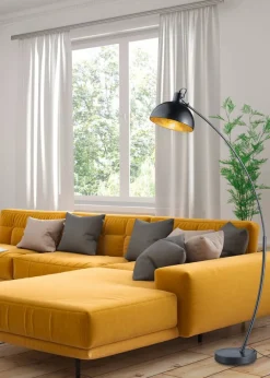 Trio Lighting lattiavalaisin Recife E27 musta/kulta