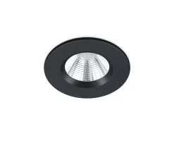 Trio Lighting LED alasvalo Zagros IP65 mattamusta pyöreä