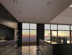 Trio Lighting LED alasvalo Pamir mattamusta neliö