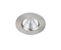 Trio Lighting LED alasvalo Zagros IP65 harjattu teräs pyöreä