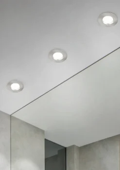 Trio Lighting LED alasvalo Zagros IP65 harjattu teräs pyöreä